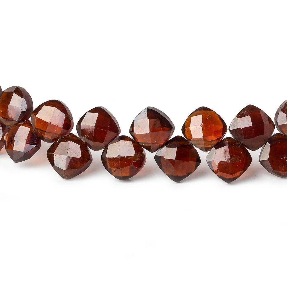 6x6mm Hessonite Garnet faceted pillow beads 7.5 inch 44 pieces A - Beadsofcambay.com
