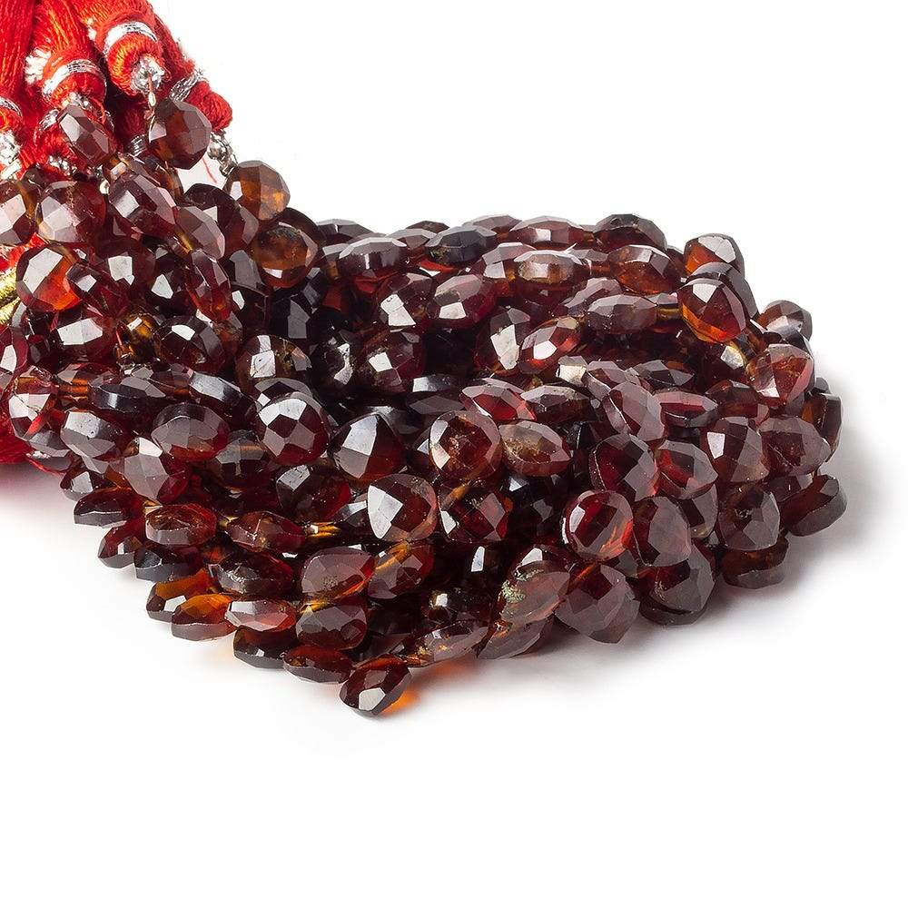 6x6mm Hessonite Garnet faceted pillow beads 7.5 inch 44 pieces A - Beadsofcambay.com