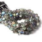6x6mm Labradorite faceted pillow beads 7.25 inch 46 pieces A - Beadsofcambay.com