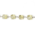 6x6mm Lemon Quartz faceted cube Silver .925 Chain by the foot 26 pcs - Beadsofcambay.com