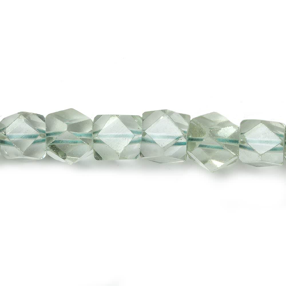 6x6mm Prasiolite 'Green Amethyst' faceted nugget beads 9.5 inch 40 pieces - Beadsofcambay.com