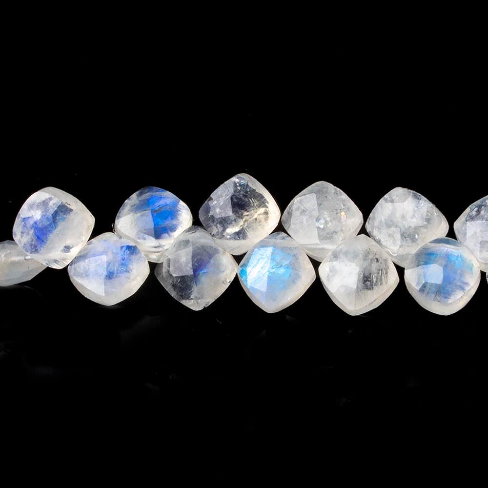 6x6mm Rainbow Moonstone Faceted Pillows 7 inch 47 beads A - Beadsofcambay.com