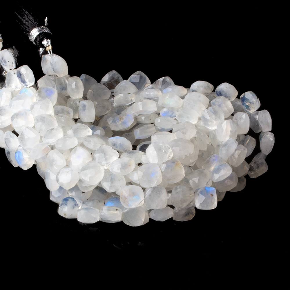 6x6mm Rainbow Moonstone Faceted Pillows 7 inch 47 beads A - Beadsofcambay.com