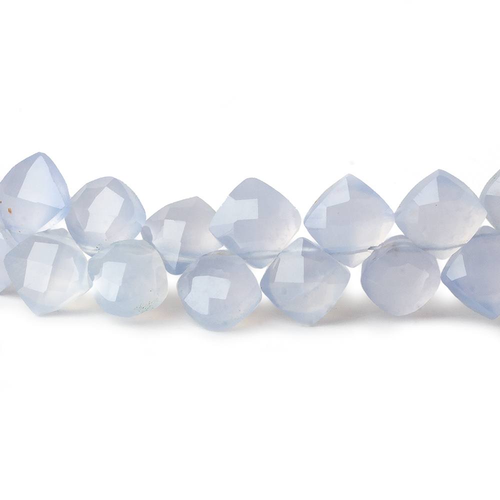 6x6mm Turkish Blue Chalcedony faceted pillow beads 7.5 inch 56 pieces A - Beadsofcambay.com