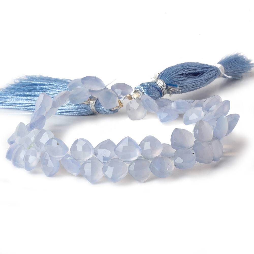 6x6mm Turkish Blue Chalcedony faceted pillow beads 7.5 inch 56 pieces A - Beadsofcambay.com