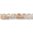6x6mm White & Imperial Topaz faceted cube beads 8 inch 36 pieces - Beadsofcambay.com