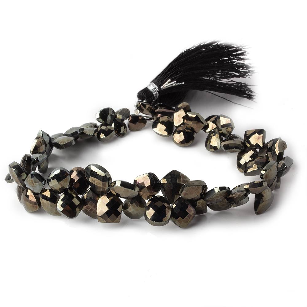 6x7-10x10mm Bronze Metallic Black Spinel Fancy Shapes 9 inch 65 beads - Beadsofcambay.com