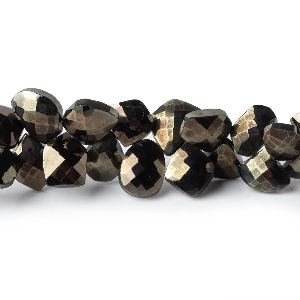6x7-10x10mm Bronze Metallic Black Spinel Fancy Shapes 9 inch 65 beads - Beadsofcambay.com