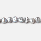 6x7-7x8mm Silver Keshi Side Drilled Freshwater Pearl Beads 16 inch 65 pieces - Beadsofcambay.com