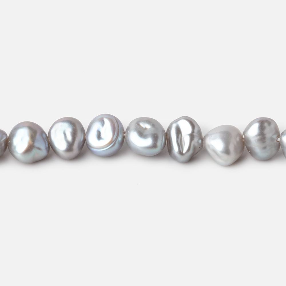 6x7-7x8mm Silver Keshi Side Drilled Freshwater Pearl Beads 16 inch 65 pieces - Beadsofcambay.com