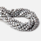 6x7-7x8mm Silver Keshi Side Drilled Freshwater Pearl Beads 16 inch 65 pieces - Beadsofcambay.com