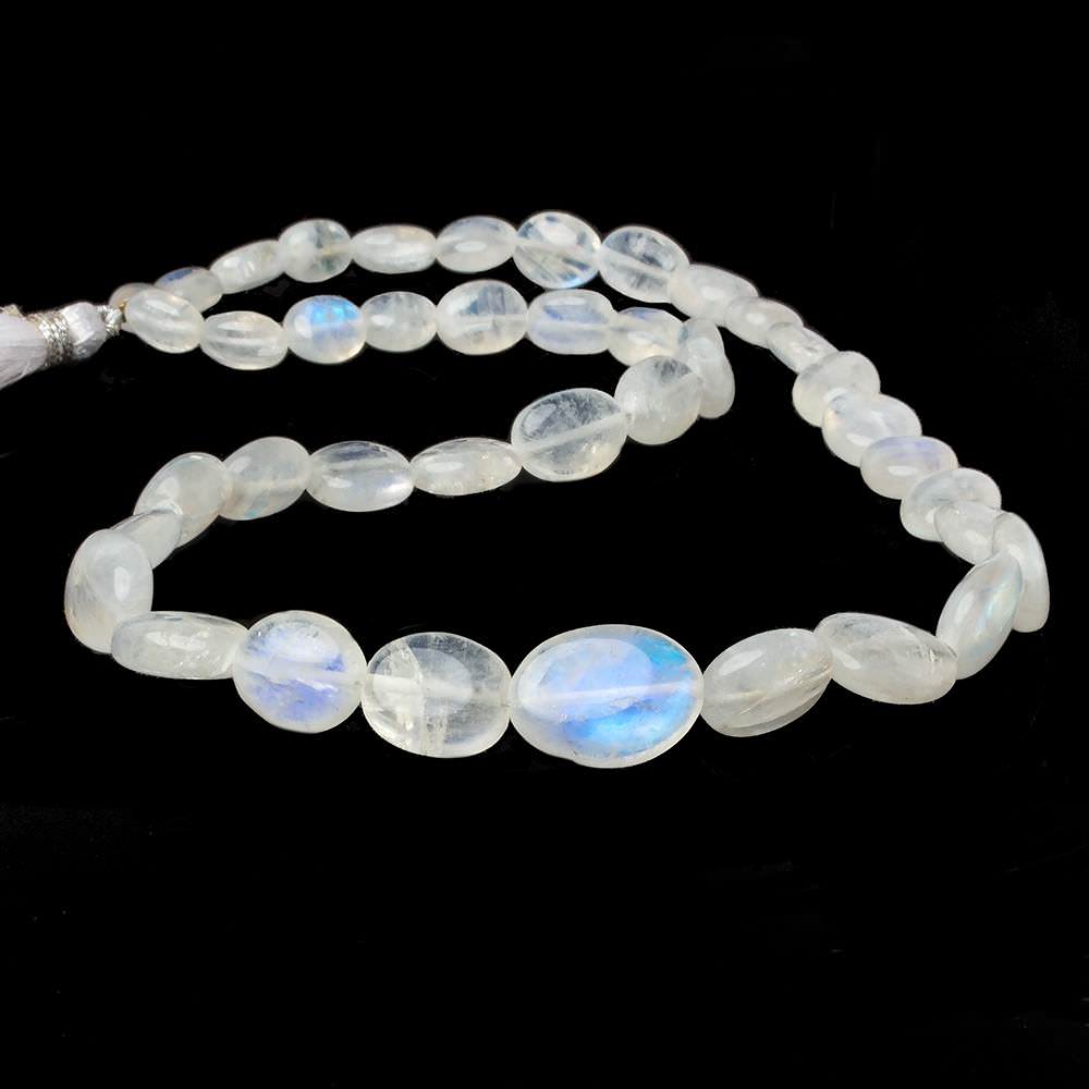 6x7-9x12mm Rainbow Moonstone Plain Oval Beads 18 inch 38 pcs - Beadsofcambay.com