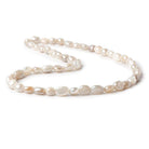 6x7-9x7mm Silver Mystic Creamy White Moonstone plain nuggets 16 inch 50 beads - Beadsofcambay.com