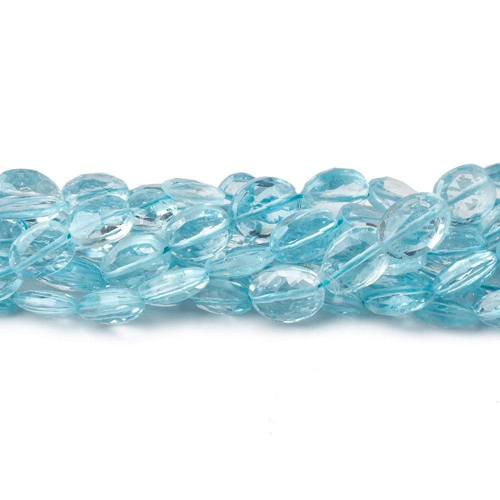 6x7-9x7mm Sky Blue Topaz Faceted Oval AA Grade 10 inch 29 Beads - Beadsofcambay.com
