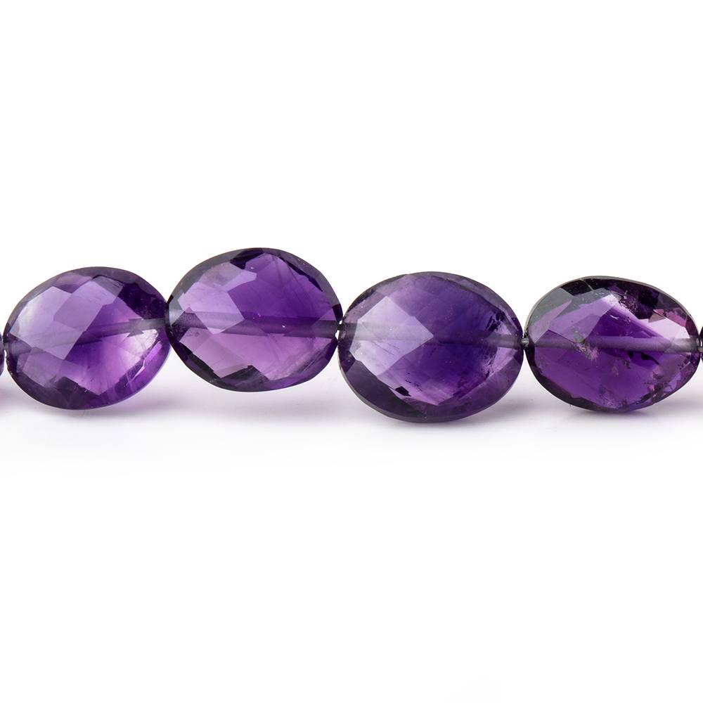 6x8-7x9mm Amethyst Straight Drill Faceted Oval Beads 8 inch 23 pieces - Beadsofcambay.com
