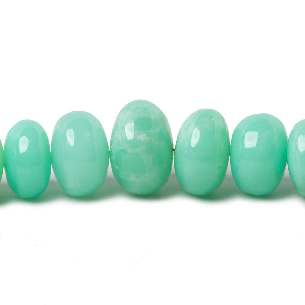7-10.5mm Chrysoprase plain rondelle beads 20 inch 86 pieces A - Beadsofcambay.com