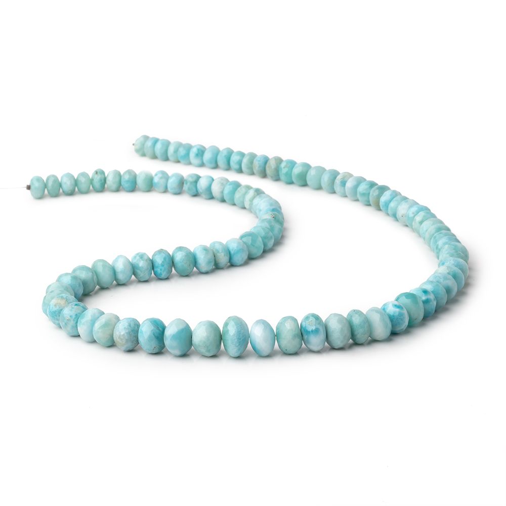 7-10.5mm Larimar Faceted Rondelle Beads 19 inch 88 pieces AA - Beadsofcambay.com