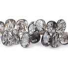 7-10mm Black Tourmalinated Quartz Plain Pear Beads 7.5 inch 60 pieces - Beadsofcambay.com