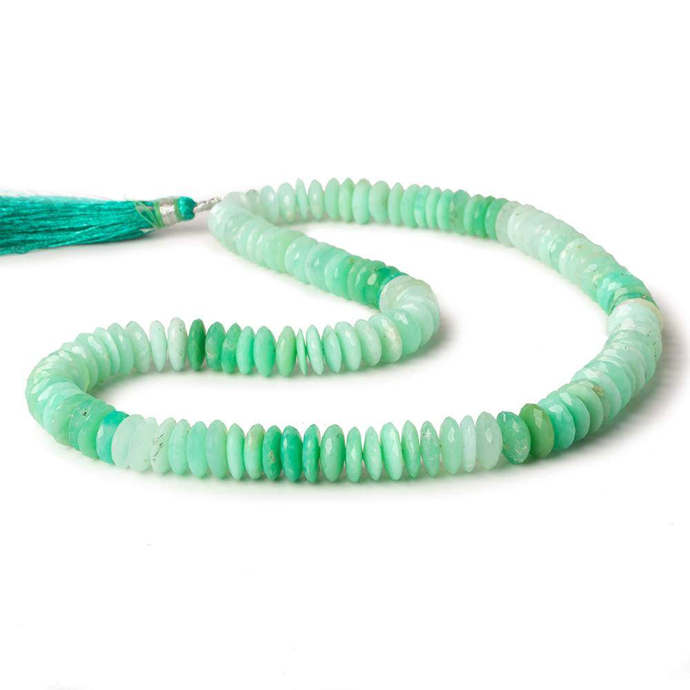 7-10mm Chrysoprase German Faceted Rondelle Beads 16 inch 130 pieces AAA Grade - Beadsofcambay.com