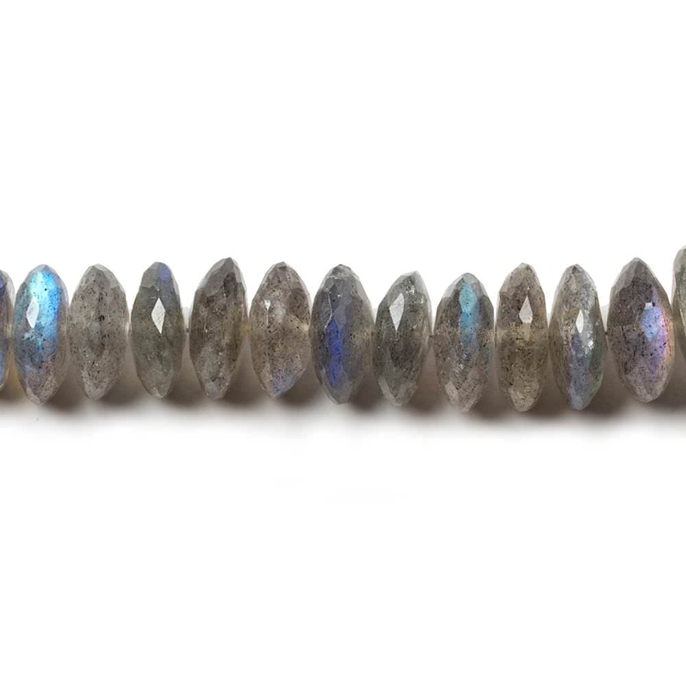 7-10mm Labradorite German Faceted Rondelle Beads 16 inch 111 pieces - Beadsofcambay.com
