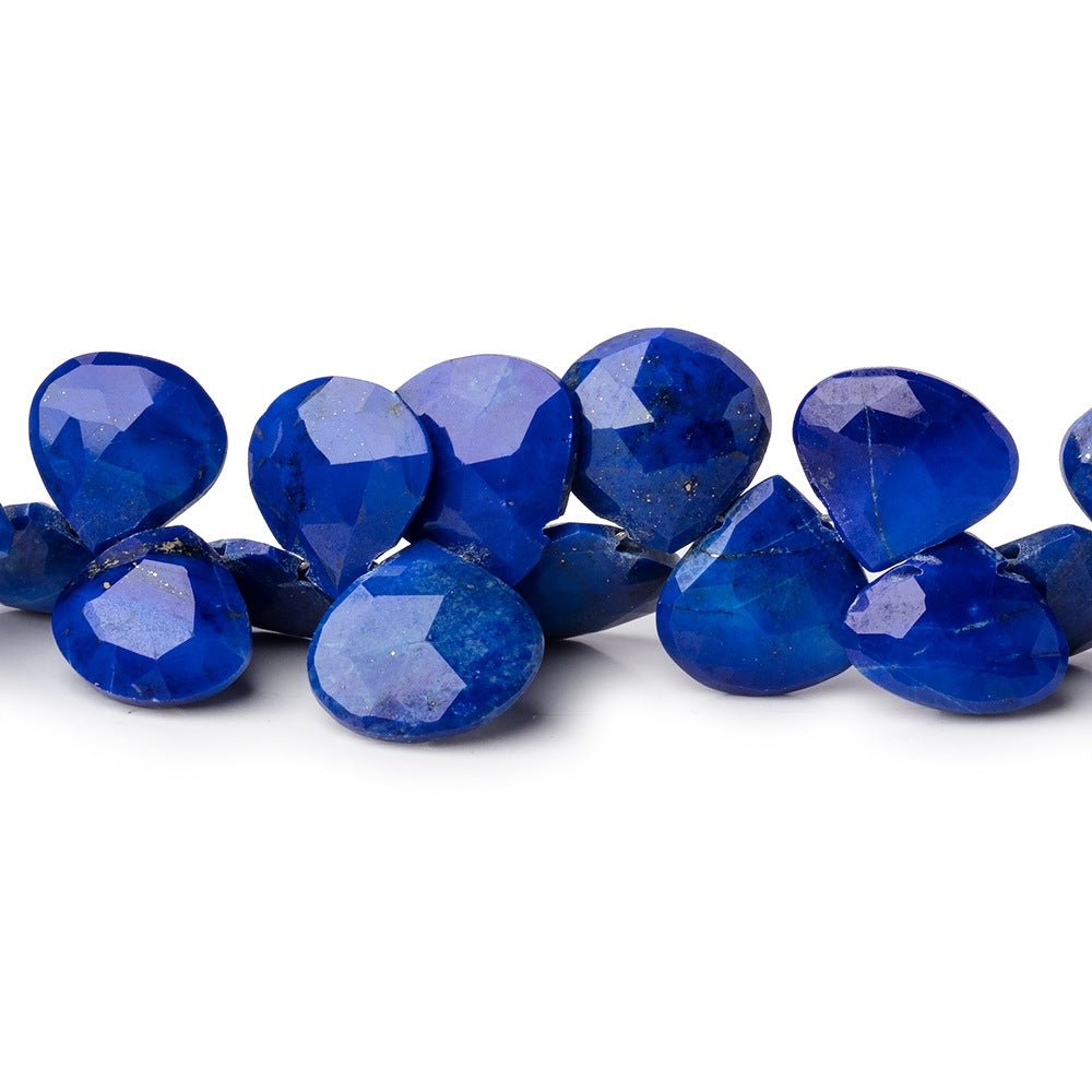 7-10mm Lapis Lazuli Faceted Heart Beads 8 inch 50 pieces - Beadsofcambay.com