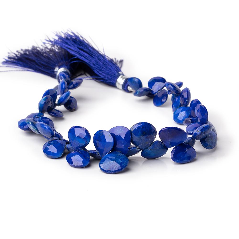 7-10mm Lapis Lazuli Faceted Heart Beads 8 inch 50 pieces - Beadsofcambay.com