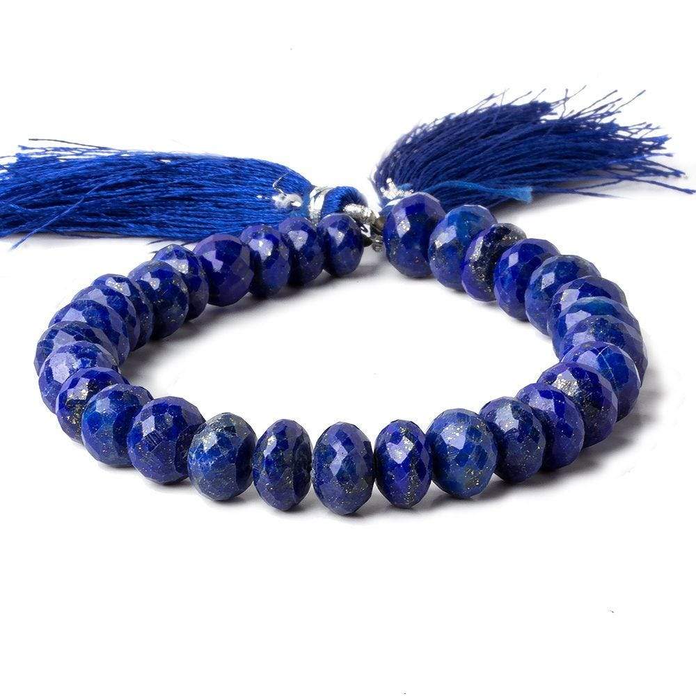 7-10mm Lapis Lazuli Faceted Rondelles 7.5 inch 31 pieces - Beadsofcambay.com