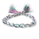 7-10mm Mystic White Topaz Straight Drill Faceted Ovals 9 inch 24 Beads - Beadsofcambay.com