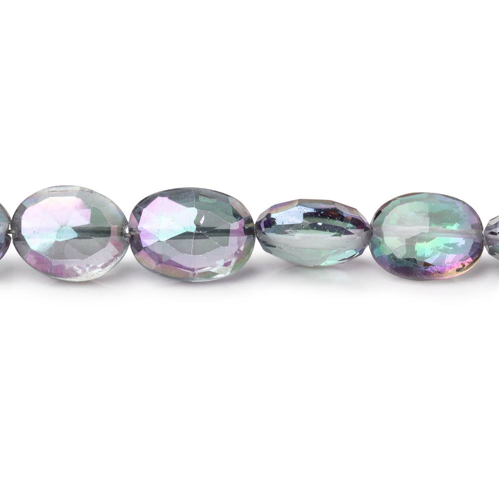 7-10mm Mystic White Topaz Straight Drill Faceted Ovals 9 inch 24 Beads - Beadsofcambay.com