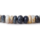 7-10mm Off White, Yellow, & Grey Australian Opal faceted rondelles 13 inch 81 pieces - Beadsofcambay.com