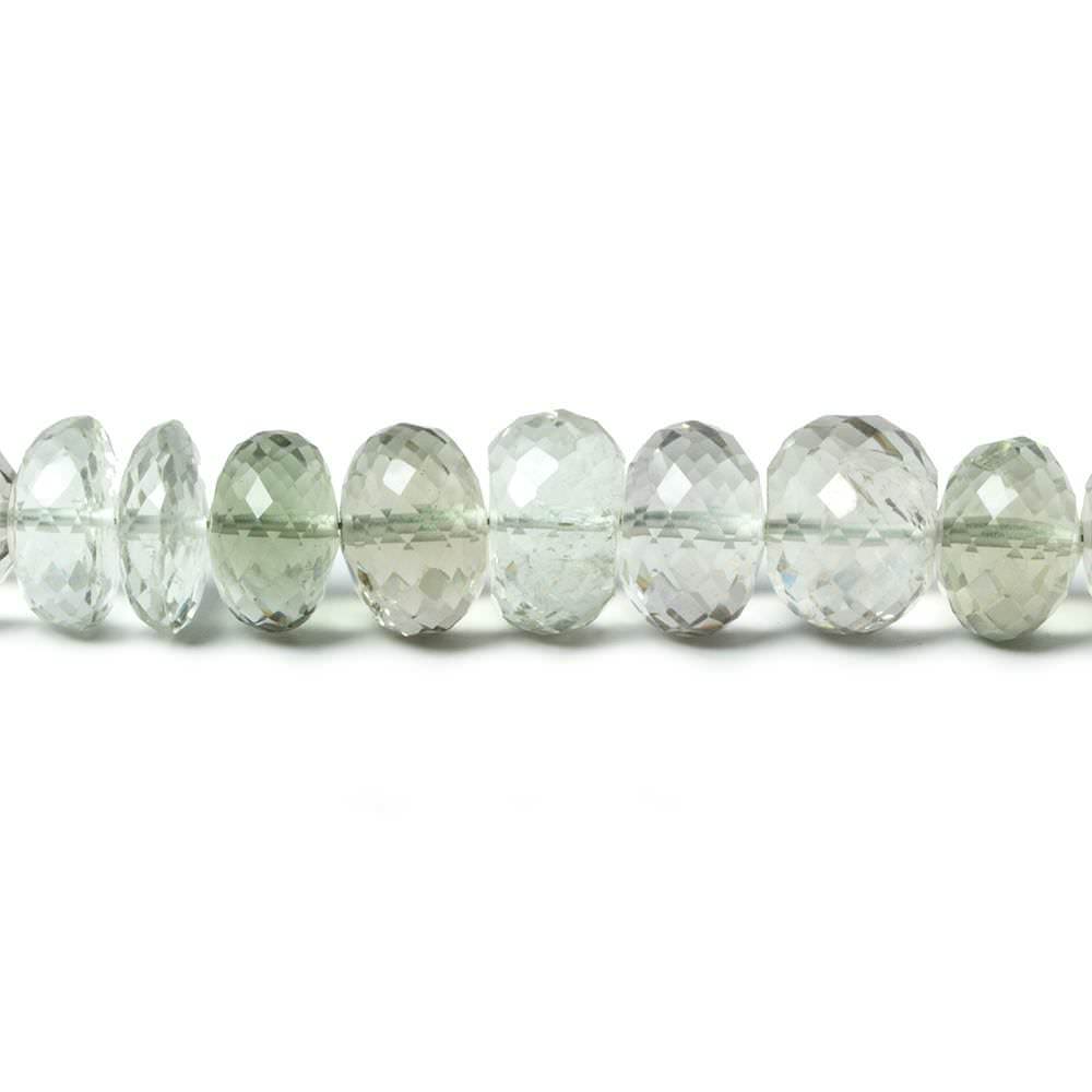 7-10mm Prasiolite Beads Faceted Rondelle 74 pieces - Beadsofcambay.com