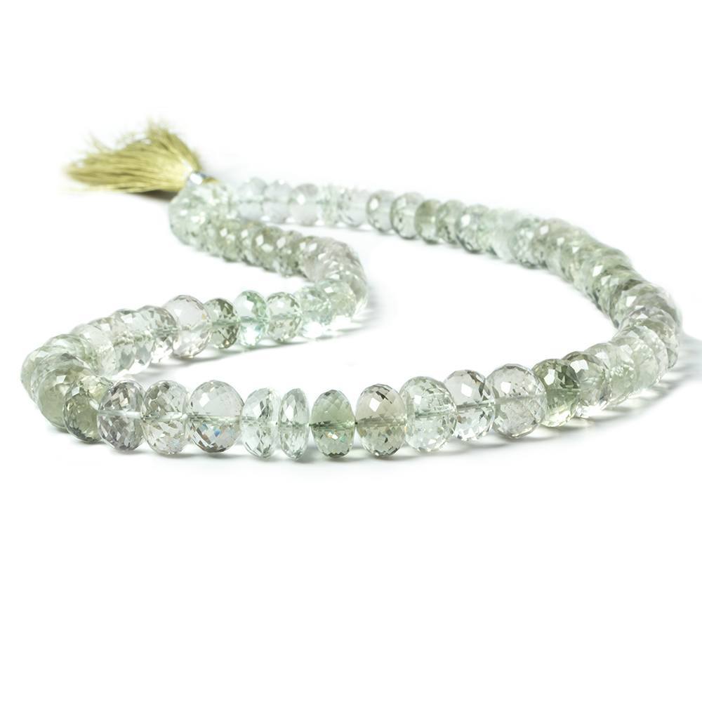 7-10mm Prasiolite Beads Faceted Rondelle 74 pieces - Beadsofcambay.com