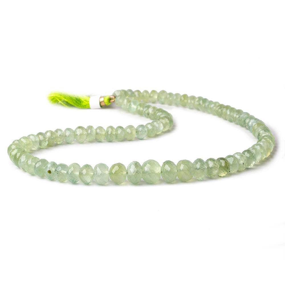 7-10mm Prehnite Beads Faceted Rondelle 16 inch 82 pieces - Beadsofcambay.com