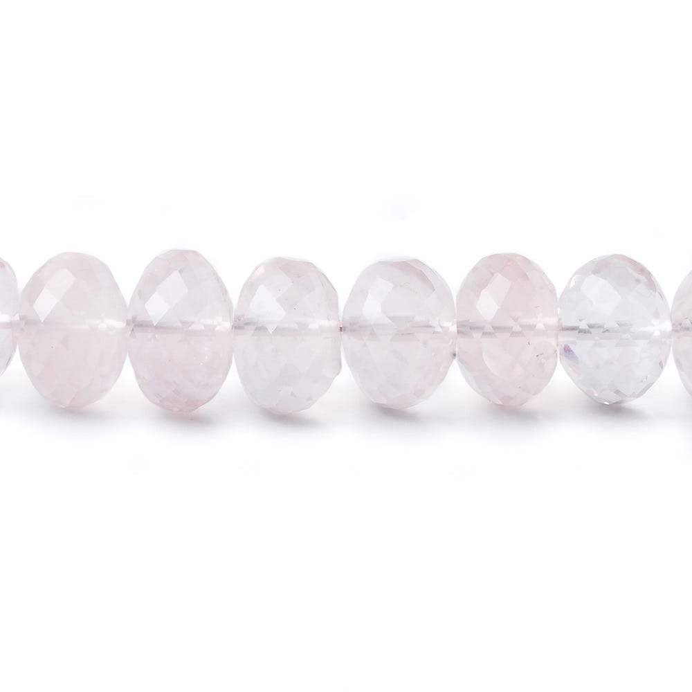 7-10mm Rose Quartz faceted rondelle beads 16 inch 62 pieces AA - Beadsofcambay.com