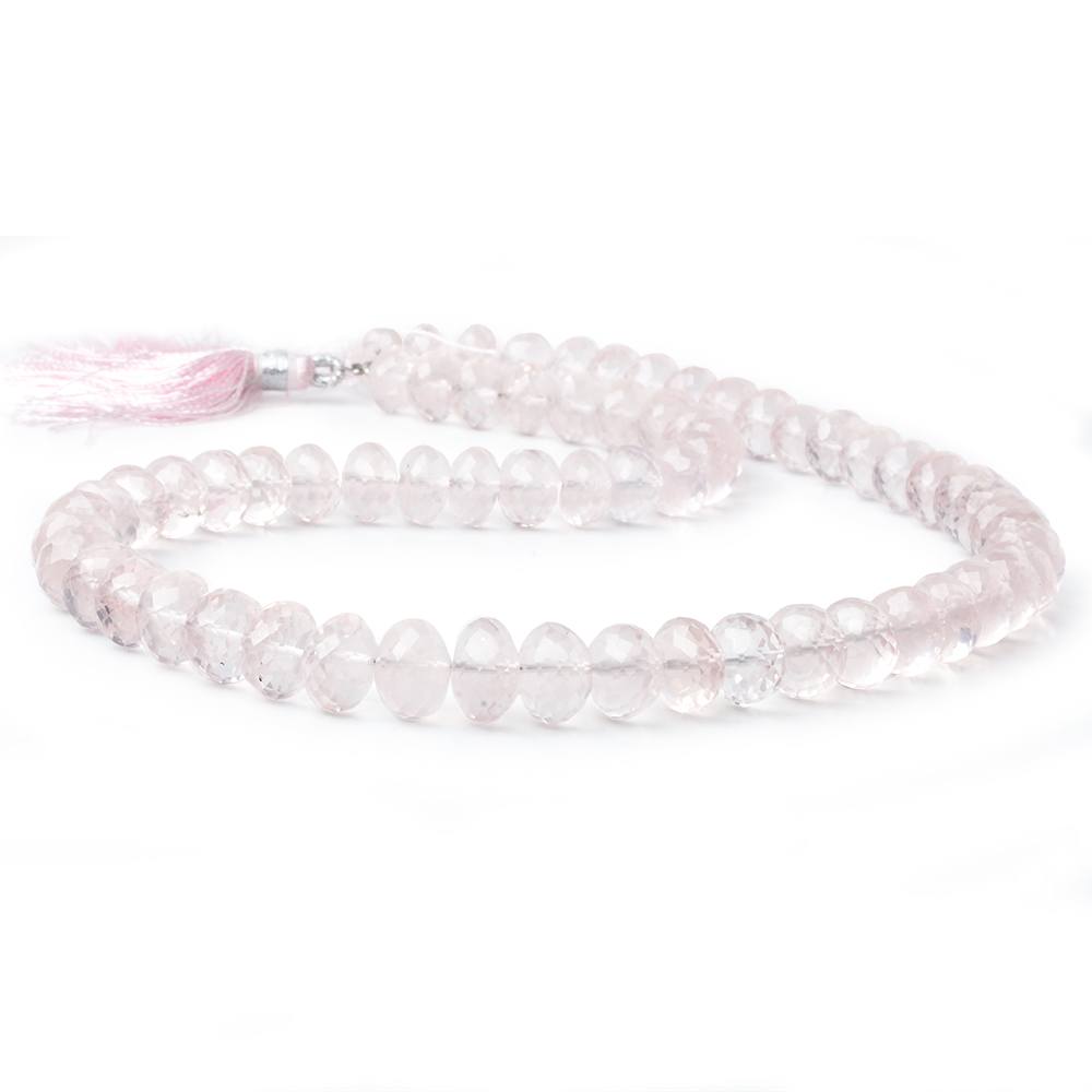 7-10mm Rose Quartz faceted rondelle beads 16 inch 62 pieces AA - Beadsofcambay.com