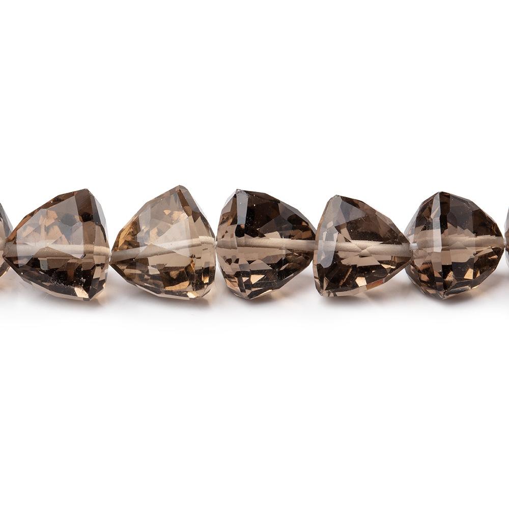 7-10mm Smoky Quartz Faceted Trillion Beads 16 inch 51 pieces - Beadsofcambay.com