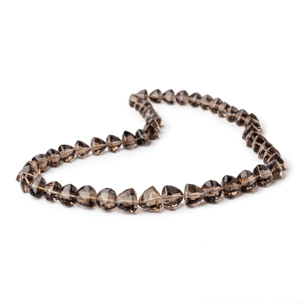 7-10mm Smoky Quartz Faceted Trillion Beads 16 inch 51 pieces - Beadsofcambay.com