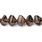 7-10mm Smoky Quartz Faceted Twist Beads 16 inch 47 pieces - Beadsofcambay.com