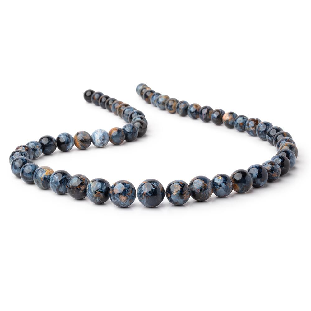 7-11.5mm Pietersite Plain Round Beads 18 inch 53 pieces AAA - Beadsofcambay.com