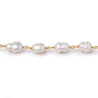 7-11mm Cream Baroque Pearls on Vermeil Chain - Beadsofcambay.com