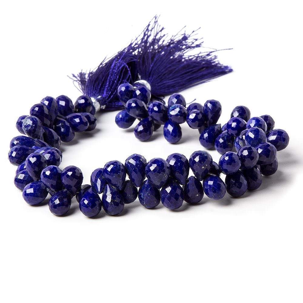 7-11mm Lapis Lazuli Bead Tear Drop Briolette 8 inch 45 pieces - Beadsofcambay.com