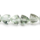7-11mm Prasiolite Straight Drilled Trillion Beads 16 inch 50 pieces - Beadsofcambay.com
