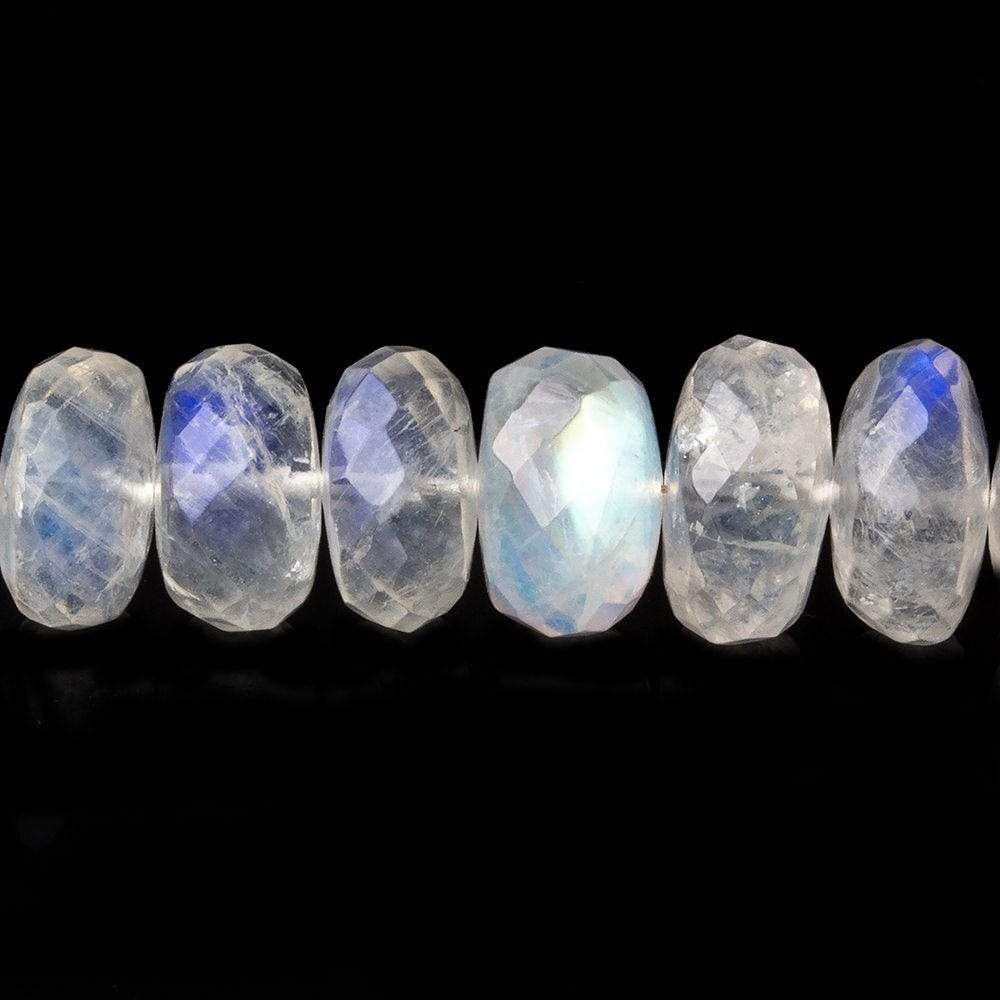 7-11mm Rainbow Moonstone Faceted Rondelles 7.5 inch 34 beads AAA - Beadsofcambay.com