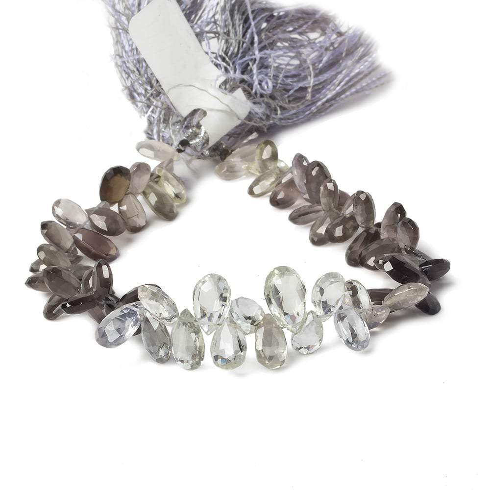 7-11mm Silimanite Faceted Pears 7.75 inch 67 pieces - Beadsofcambay.com