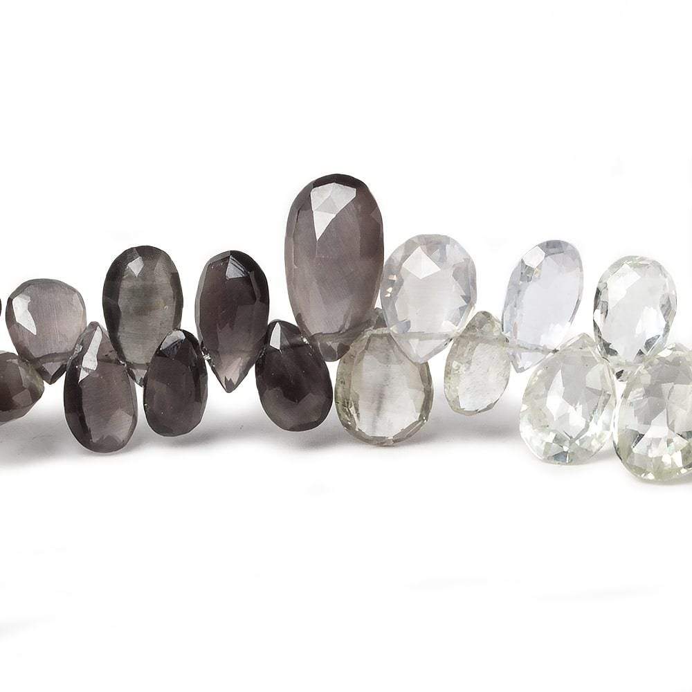 7-11mm Silimanite Faceted Pears 7.75 inch 67 pieces - Beadsofcambay.com