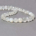 7-11mm White Moonstone Plain Round 49 pcs - Beadsofcambay.com