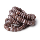 7-12mm Chocolate Moonstone German Faceted Rondelles 16 inch 109 Beads - Beadsofcambay.com