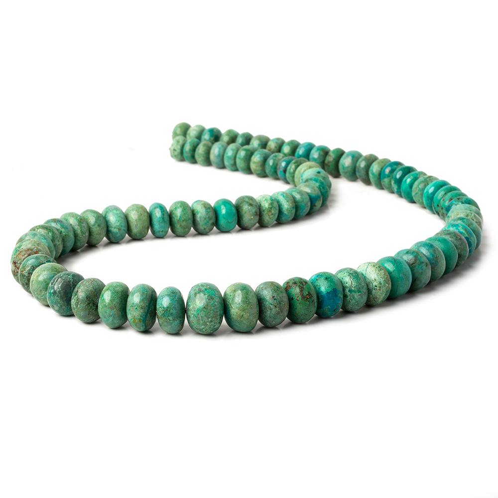 7-12mm Chrysocolla plain rondelle beads 18 inches 77 pieces A - Beadsofcambay.com
