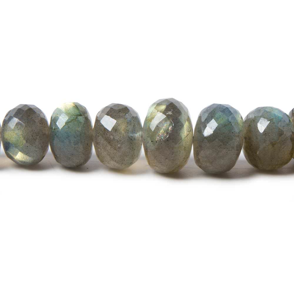 7-12mm Labradorite Faceted Rondelle 16 Inch 92 pieces - Beadsofcambay.com