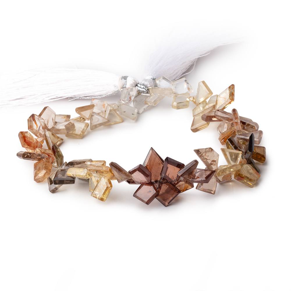 7-12mm Multi Color Golden Zircon Faceted Freeform 7.5 inch 72 Beads AAA - Beadsofcambay.com